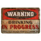 Vintage Metal Bar Sign - 12" x 18" - Warning - CUSTOMIZABLE