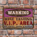 Vintage Metal Bar Sign - 12" x 18" - Warning - CUSTOMIZABLE