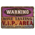 Vintage Metal Bar Sign - 12" x 18" - Warning - CUSTOMIZABLE