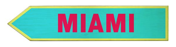 Miami Wood Arrow Sign- Left