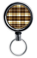 Retractable Reels for Bottle Openers – Brown Plaid