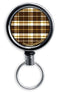 Mirrored Chrome Retractable Reel ONLY – Brown Plaid