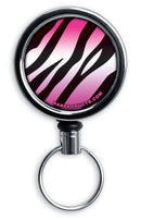 Mirrored Chrome Retractable Reel ONLY - Pink Zebra