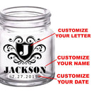 CUSTOMIZABLE - 2oz Clear Mini Mason Jar Shot Glass - Crest (Version 3)