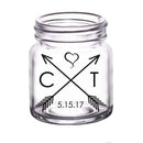 CUSTOMIZABLE - 2oz Clear Mini Mason Jar Shot Glass - Arrow