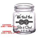 CUSTOMIZABLE Clear Mini Mason Jar Shot Glass - Tied The Knot - 2oz