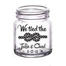 CUSTOMIZABLE Clear Mini Mason Jar Shot Glass - Tied The Knot - 2oz