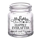 CUSTOMIZABLE - 2oz Clear Mini Mason Jar Shot Glass - Mr. and Mrs. Happily