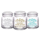 CUSTOMIZABLE - 2oz Clear Mini Mason Jar Shot Glass - Mr. and Mrs. Happily