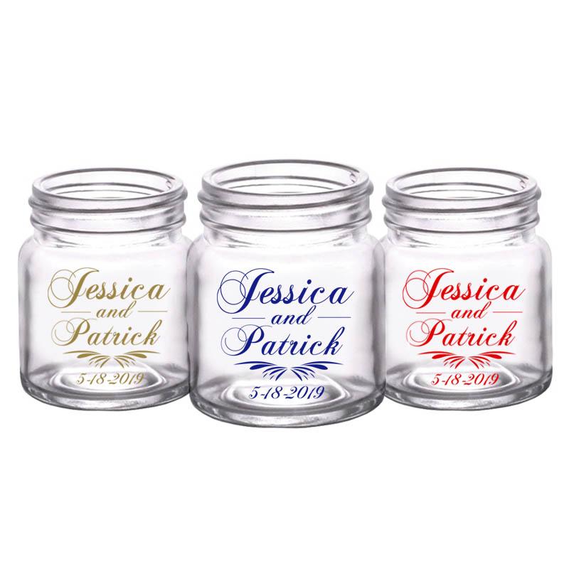 CUSTOMIZABLE - 2oz Clear Mini Mason Jar Shot Glass - Simplistic