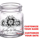 CUSTOMIZABLE - 2oz Clear Mini Mason Jar Shot Glass - Sunflower