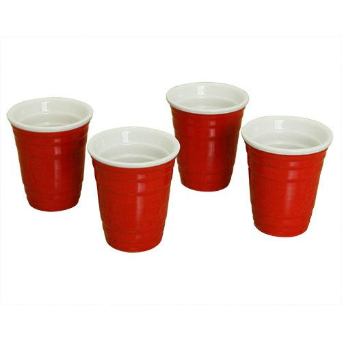 Mini Red Cup Shot Glasses Set (4 Pack)