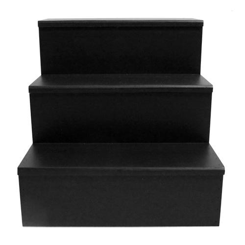 Wooden Liquor Shelves - 3 Tier - Black