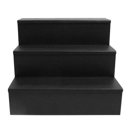 Wooden Liquor Shelves - 3 Tier - Black