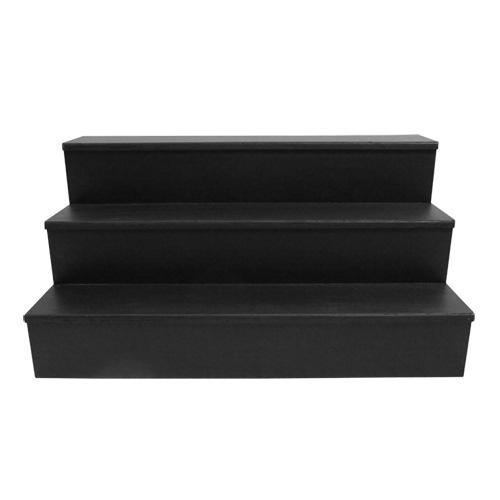 Wooden Liquor Shelves - 3 Tier - Black