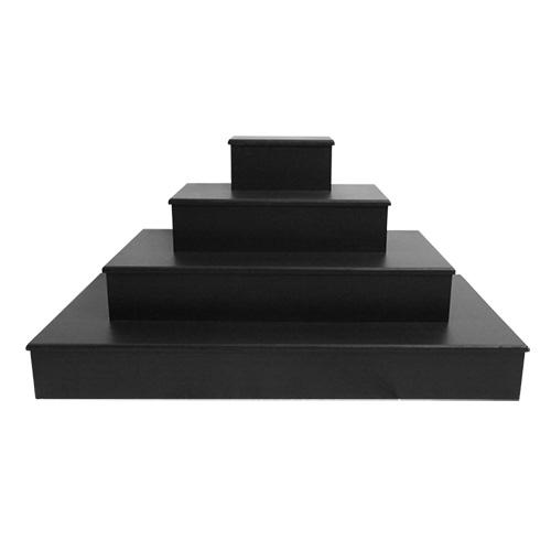 MixMaster™ 4 Tier Incremental Wooden Liquor Bottle Shelf Displays - Black