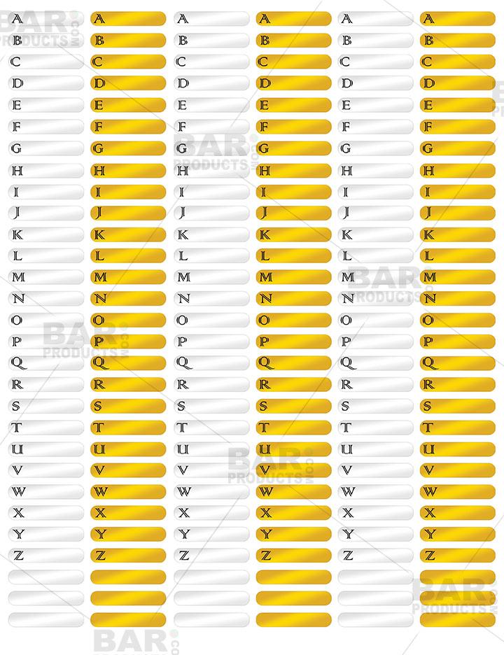 Stickers for Bitters and Mixers bottles - alphabet