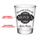 CUSTOMIZABLE Clear Shot Glass - Casa De - 1.75oz