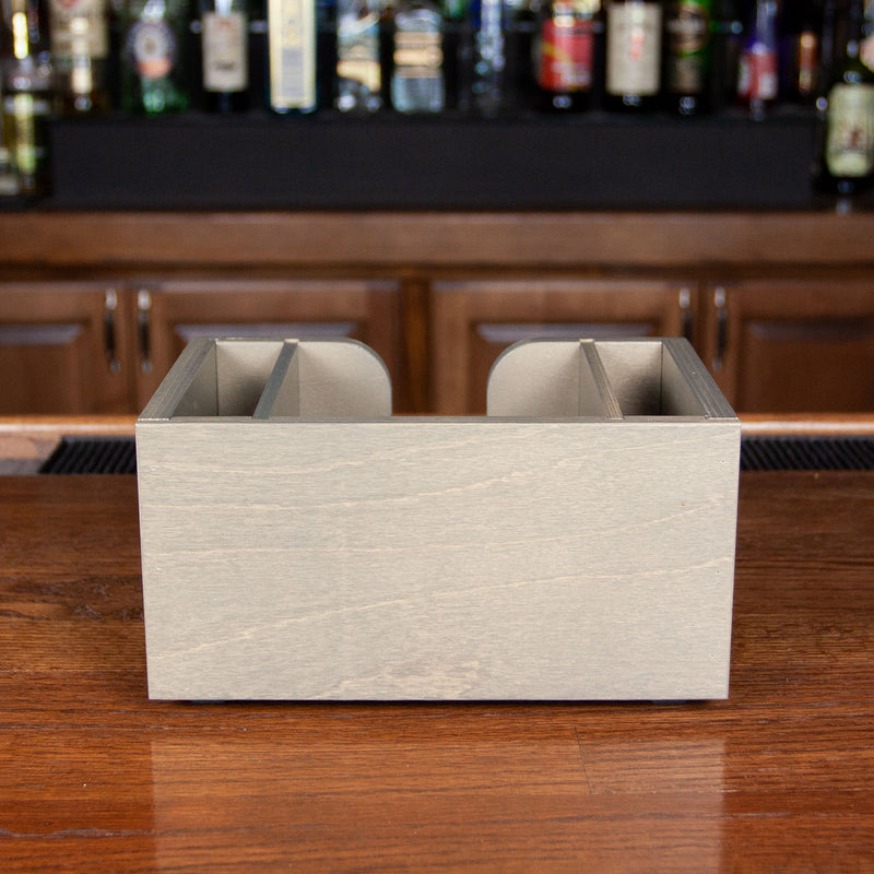 Wooden Bar Napkin & Straw Caddy - Earl Grey