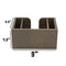 Wooden Bar Napkin & Straw Caddy - Earl Grey - Dimensions