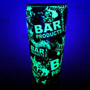 Neon Green BPC logo Cocktail shaker glows under a black light!