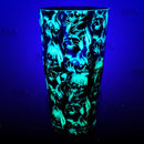 Neon Green Evil cocktail Shaker tin glows under a black light!