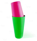 BarConic® Cocktail Shaker Set - 28oz / 18oz Weighted Tins - Neon Green / Neon Pink