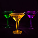 12 count - 2 Piece Martini Glasses - Assorted Neon - 9 ounce