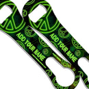 Neon Green Custom peace signs bar key