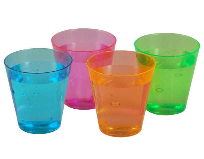 Plastic Neon Shot Cups - 2 ounce - Packs of 50