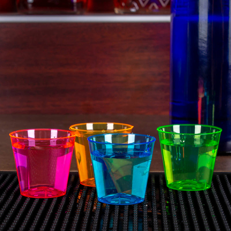 Shot Glasses - Assorted Neon - 50ct. - 1 ounce