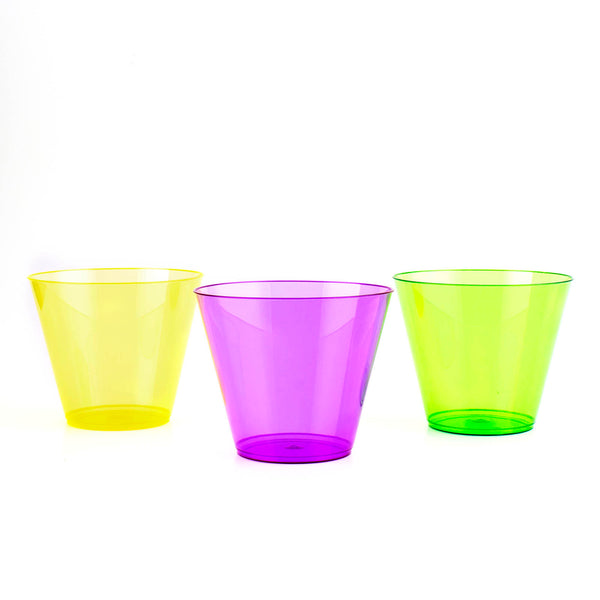 50 count - Assorted Neon Tumblers  - 9 ounce