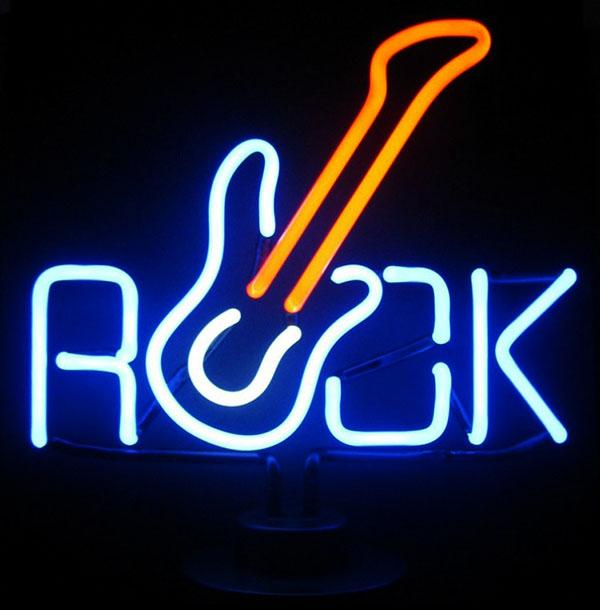 Rock with Guitar NEON Sculpture