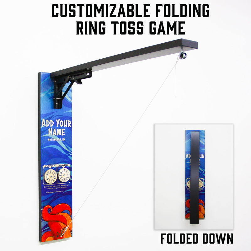 Customizable Wall Mounted Folding Ring Toss - Octopus