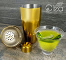 Olea™ 3-Piece Cocktail Shaker Deluxe - Gold Plated - 24 ounce