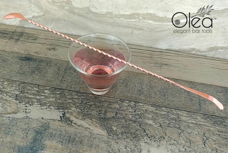 Olea™ Copper Plated Bar Spoon - Bent Tip - 40cm Length