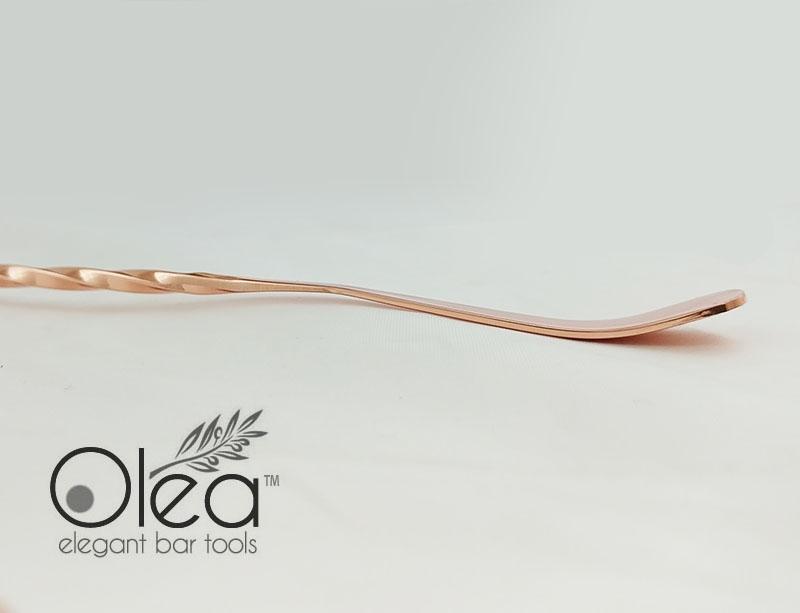 Olea™ Copper Plated Bar Spoon - Bent Tip - 30cm Length