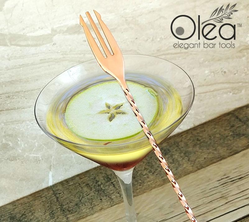 Olea™ Copper Plated Bar Spoon - Trident Fork Tip - 40cm Length