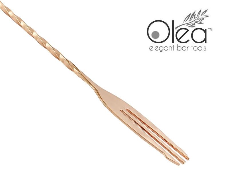 Olea™ Copper Plated Bar Spoon - Trident Fork Tip - 40cm Length