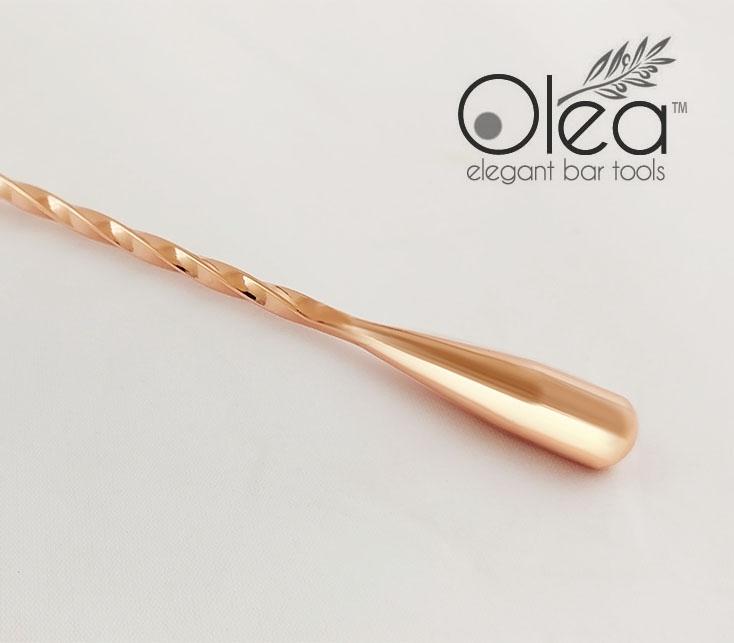 Olea™ Bar Set - Copper Plated - 4 Piece (Bar Spoon Tip Option)