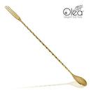 Olea™ Gold Plated Bar Spoon - Trident Fork Tip - 30cm Length