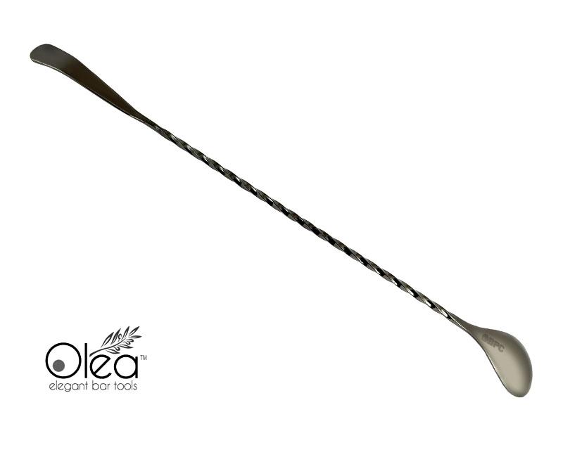 Olea™ Gunmetal Plated Bar Spoon - Bent Tip - 30cm Length