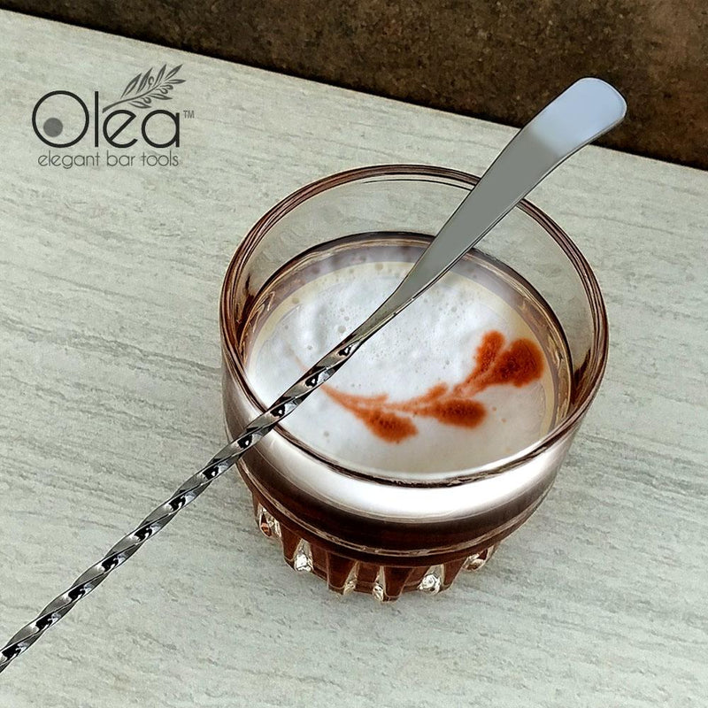 Olea™ Gunmetal Plated Bar Spoon - Bent Tip - 30cm Length