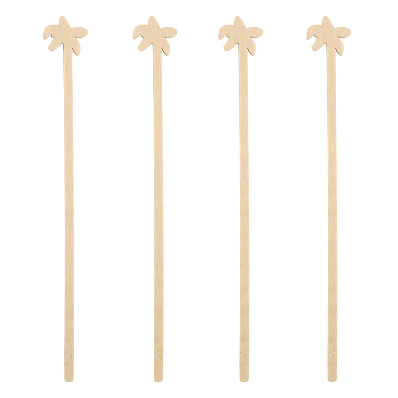 BarConic® Wooden Palm Tree Swizzle Sticks - 100 pack