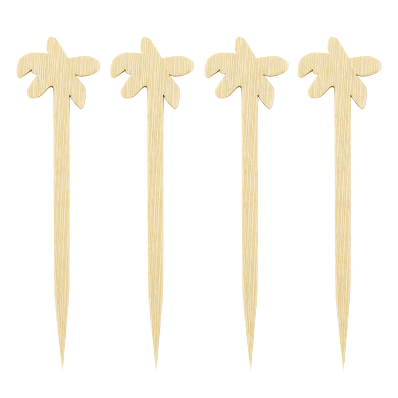 BarConic Wooden Palm Tree Cocktail Picks - 100 pack