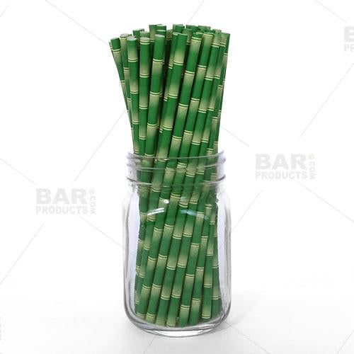 BarConic® Eco-Friendly Paper Straws - Bamboo - 100 pack