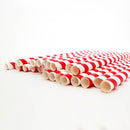 BarConic® "Eco-Friendly" Jumbo Paper Straws - 7 3/4" Red Stripe - 100 pack