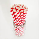 BarConic® "Eco-Friendly" Jumbo Paper Straws - 7 3/4" Red Stripe - 100 pack