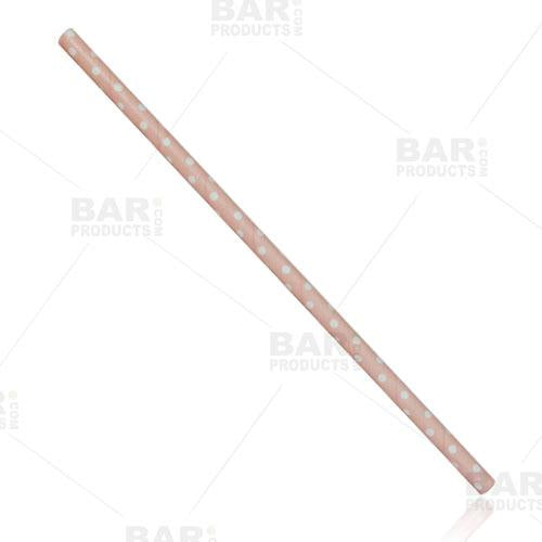 BarConic® Eco-Friendly Paper Straws - Pink Dot - 100 pack 