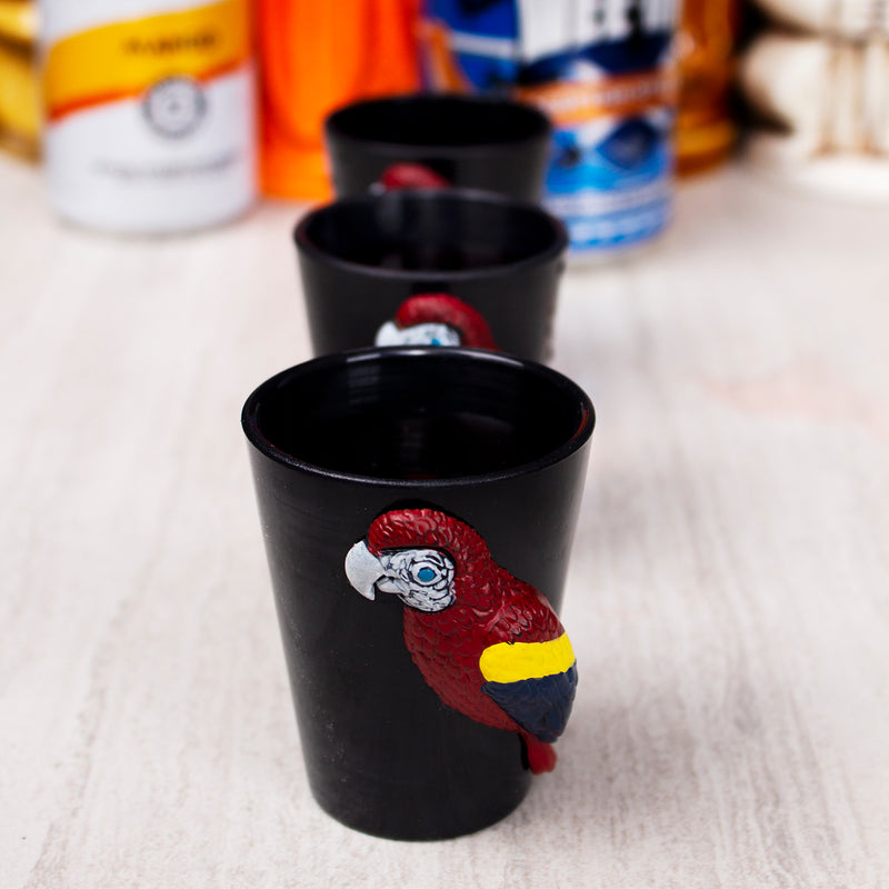 Parrot Luau Plastic Shot Glasses - Pack of 3